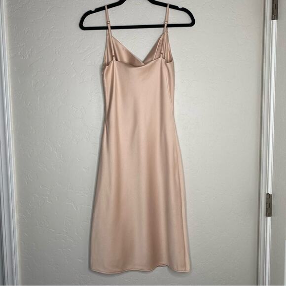 Birdy Grey Taupe Lisa Satin Midi Dress Small - Picture 7 of 8